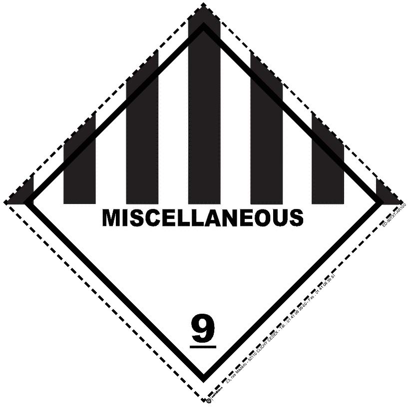 ETIQUETTE DANGER - CLASSE 9